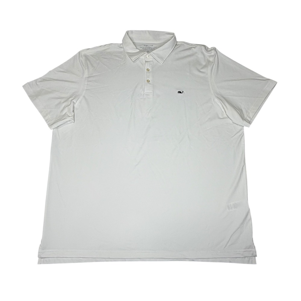 Vineyard Vines Mens On The Go Sankaty Polo Shirt XXL White Golf Performance